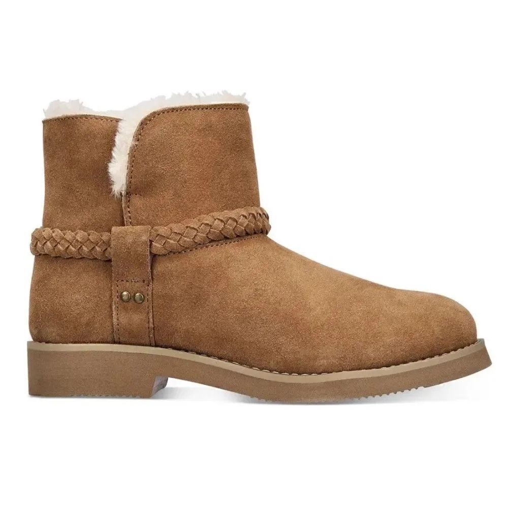 Style & Co Womens Kaii Cold-Weather Ankle Booties Suede Chestnut Brown 5M New